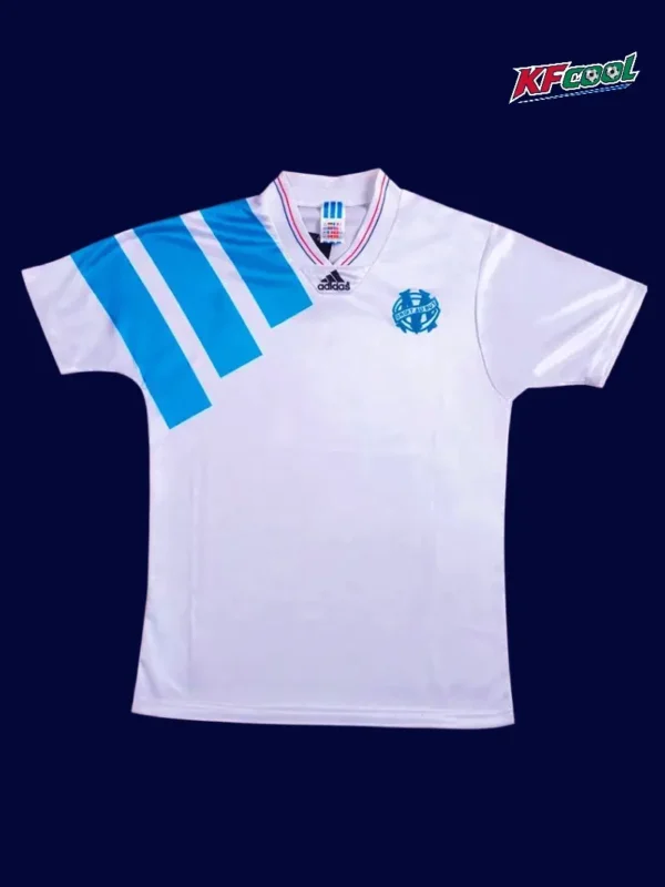 Marseille home classic retro jersey 1992/93 front vintage white design