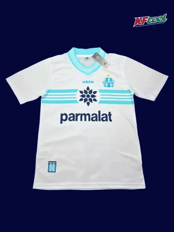 Marseille home classic retro jersey 1996/97 front vintage white blue design