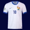 Mbappé France away jersey front 24/25, high-quality breathable fan gear.