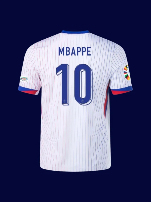 Mbappé France away jersey back 24/25 with #10, high-quality breathable design.