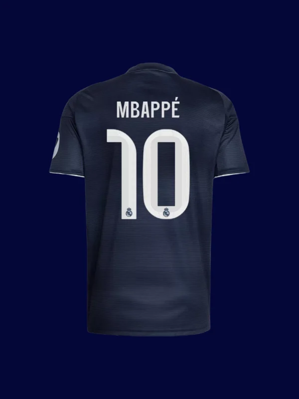 Mbappé Real Madrid away jersey back 25/26 with #10, high-quality breathable design.