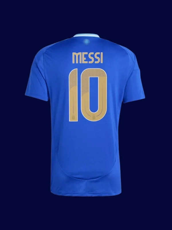 Messi Argentina away jersey back 24/25 with #10, breathable and high-quality design.