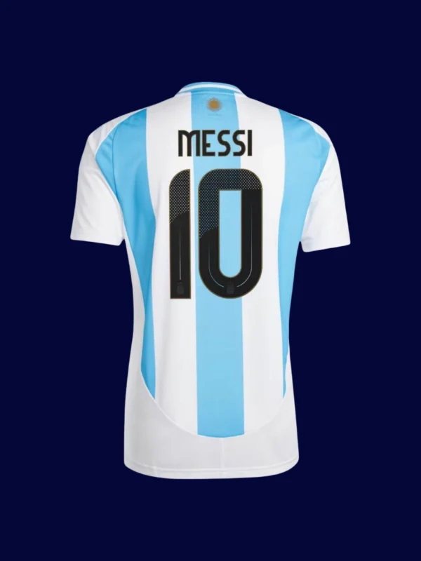 Messi Argentina home jersey back 24/25 with #10, breathable fan design, high-quality.