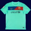Messi Barcelona away green retro jersey front 10/11, high-quality breathable fan classic.