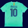 Messi Barcelona away green retro jersey back 10/11 with #10, breathable, high-quality.