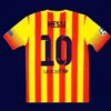 Messi 10 Barcelona Away Yellow Retro Jersey 1314B - KFCool – Football Jerseys & Soccer Kits Store Messi Barcelona away yellow retro jersey back 13/14 with #10, breathable and high-quality.