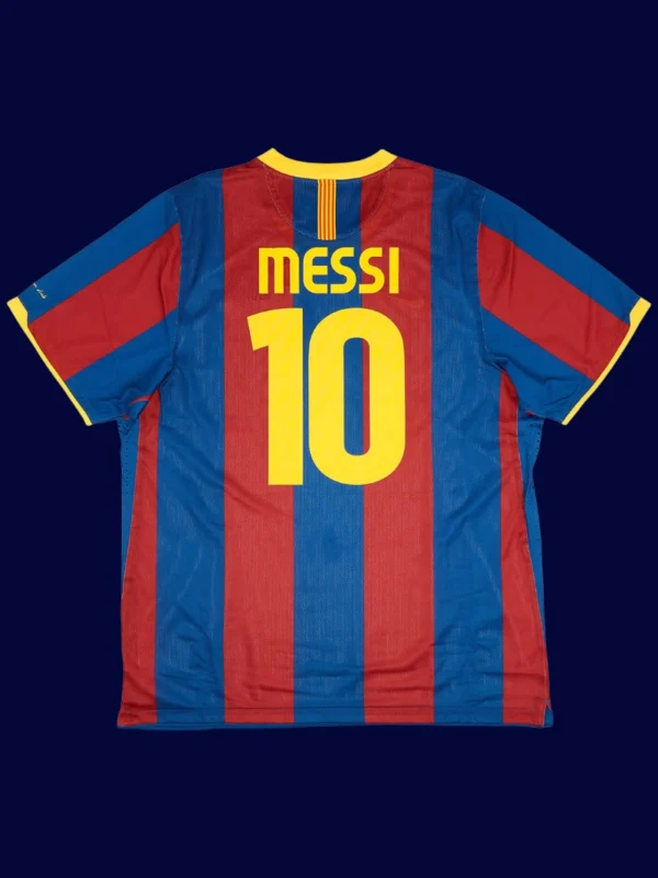 Messi Barcelona home retro jersey back 10/11 with #10, high-quality breathable design for collectors.