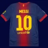 Messi Barcelona home retro jersey back 12/13 with #10, breathable and high-quality for fans.