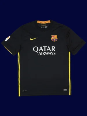 Messi Barcelona third black retro jersey front 13/14, high-quality breathable fan classic.
