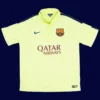 Messi Barcelona third yellow retro jersey front 14/15, high-quality breathable fan classic.