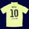 Messi Barcelona third yellow retro jersey back 14/15 with #10, breathable high-quality design.