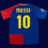 Messi Barcelona UCL final home retro jersey back 08/09 with #10, breathable high-quality design.