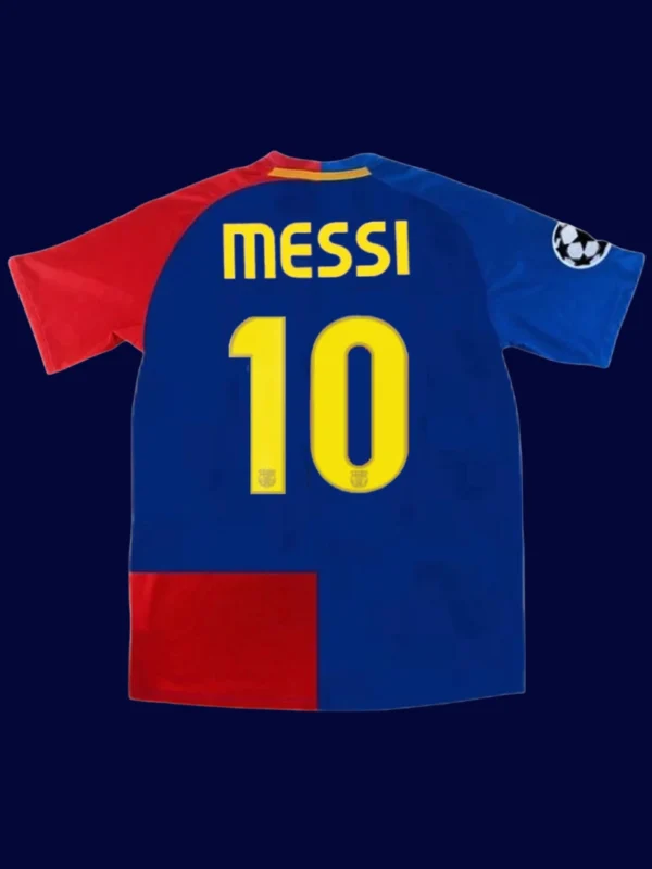 Messi Barcelona UCL final home retro jersey back 08/09 with #10, breathable high-quality design.