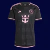 Messi Inter Miami away black player jersey front 23/24, high-quality breathable fan gear.