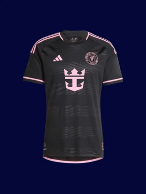 Messi Inter Miami away black player jersey front 23/24, high-quality breathable fan gear.