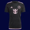 Messi Inter Miami away black jersey front 24/25, high-quality breathable fan gear.