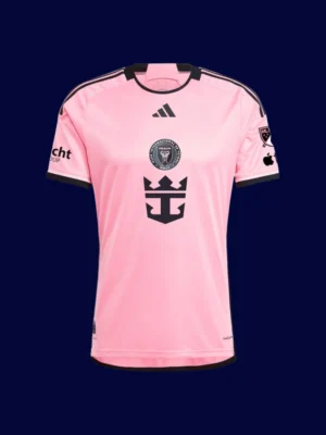 Messi Inter Miami home pink player jersey front 2025, high-quality breathable fan gear.