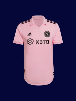 Messi Inter Miami pink player jersey front, high-quality breathable fan gear with #10.