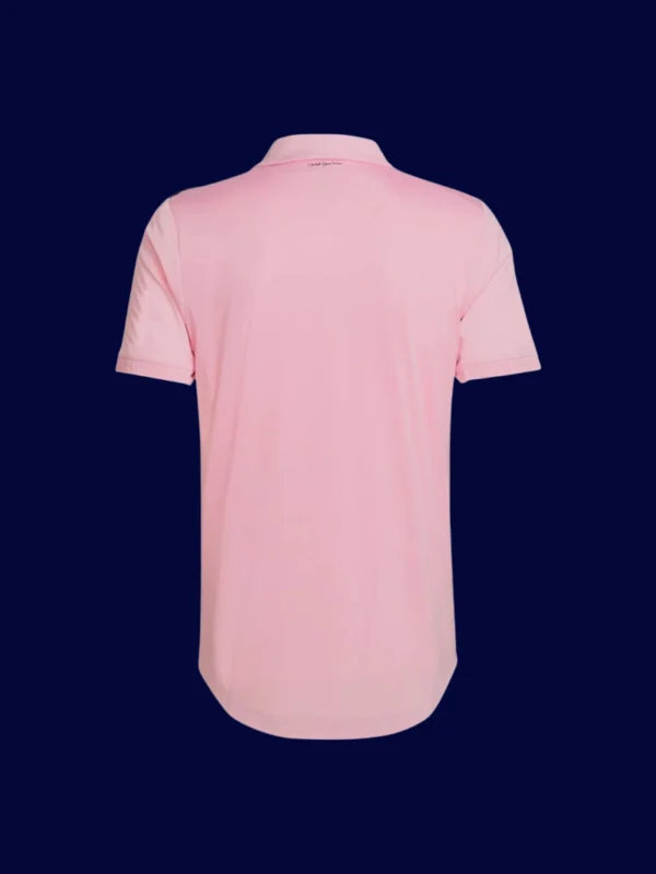 Messi Inter Miami pink player jersey back with #10, high-quality breathable design for fans.