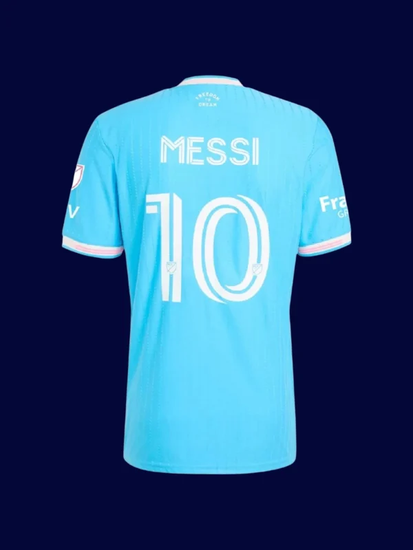 Messi Inter Miami third blue player jersey back 2025 with #10, breathable design, high-quality.