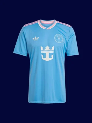 Messi Inter Miami third blue jersey front 2025, high-quality breathable fan gear.