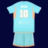 Messi Inter Miami third blue kids kit back 2025 with #10, breathable high-quality design.