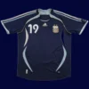 Messi Argentina away retro jersey front WC 2006, high-quality breathable fan classic.