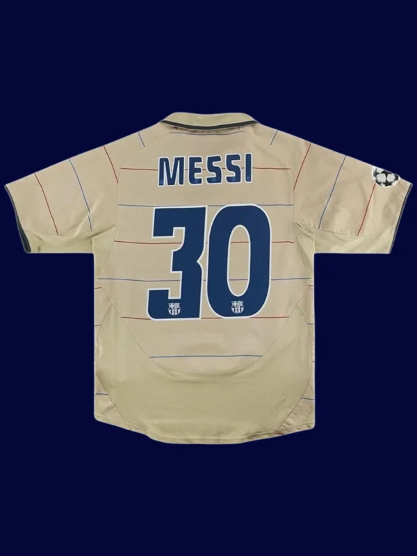 Messi Barcelona away retro jersey back 03/05 with #30, breathable high-quality design.