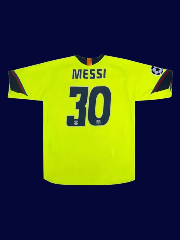 Messi Barcelona away retro jersey back 05/06 with #30, breathable high-quality design.