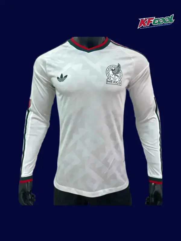 Mexico away white LS jersey 26/27 player front — long sleeve, performance fit