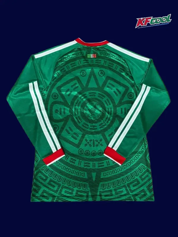 Mexico home green LS jersey 26/27 fans back with seam detail