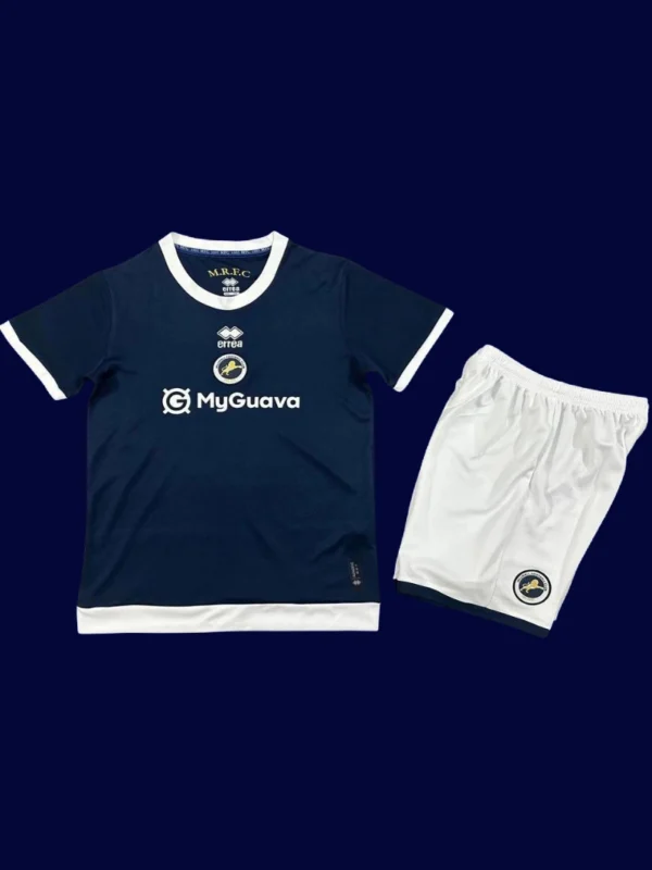 Millwall Home Kids Kits 25/26 back showing printed number panel.