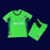 Mönchengladbach Away Kids Kits 25/26 front with black-and-white palette and mini crest.