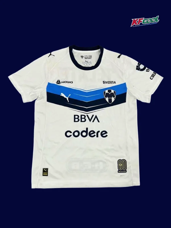 Monterrey away jersey 25/26 fans version front white navy design