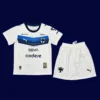 Monterrey away kids kits 25/26 front white navy design