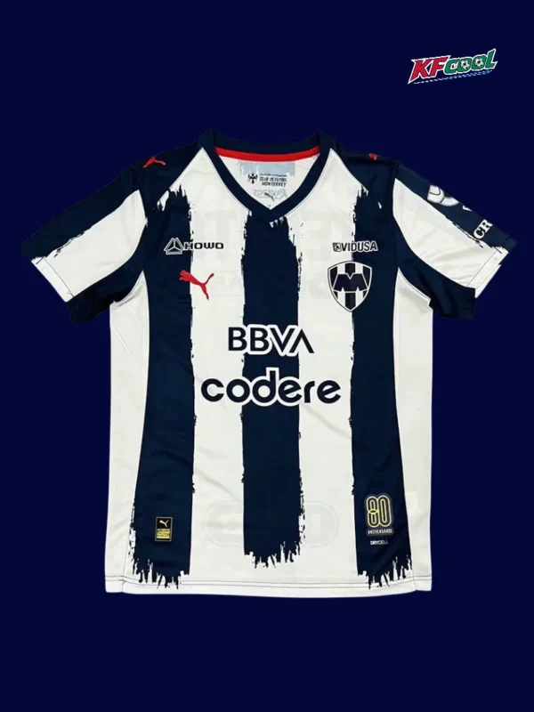 Monterrey home jersey 25/26 fans version front navy white stripes