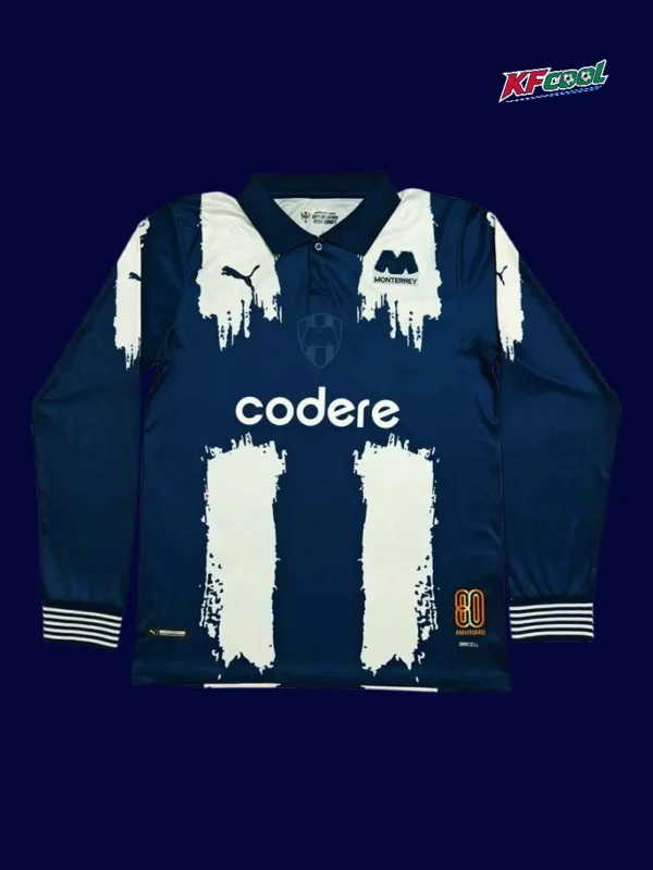 Monterrey World Cup home LS jersey 25/26 fans version front navy white stripes