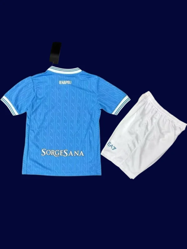 Napoli Home Kids Kits 25/26 back with printed number panel.