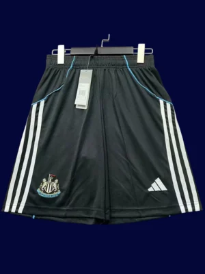 Newcastle United Home Black Shorts Pants 25/26 front lightweight breathable football shorts