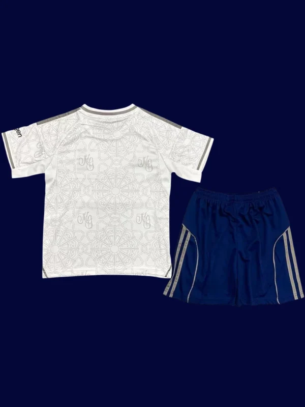 Nottingham Forest White Away Kids Kits 25/26 back showing printed number panel.