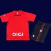 Osasuna Home Kids Kits 25/26 back with printed number panel for kids.