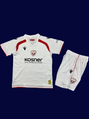 Osasuna Third Kids Kits 25/26 front with third kit design adapted for kids.
