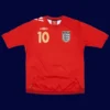 Owen England away red retro shirt front 06/08, high-quality breathable fan gear.