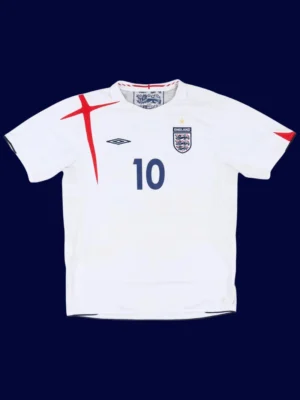 Owen England home white retro shirt front 05/07, high-quality breathable fan gear.