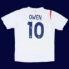 Owen England home white retro shirt back 05/07 with #10, high-quality breathable design.