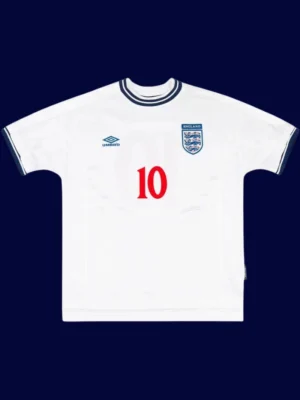 Owen England home white retro shirt front 99/01, high-quality breathable fan gear.