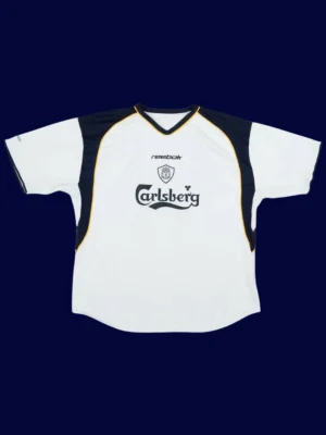 Owen Liverpool away white retro shirt front 01/03, high-quality breathable fan gear.