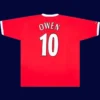Owen Liverpool red retro shirt back 01/03 with #10, high-quality breathable design.