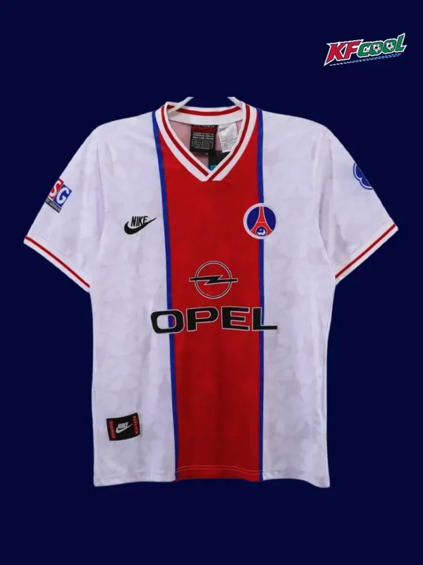 PSG away classic retro jersey 1995/96 front blue white vintage design