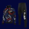 PSG black hoodie tracksuit 25/26 fans version front view